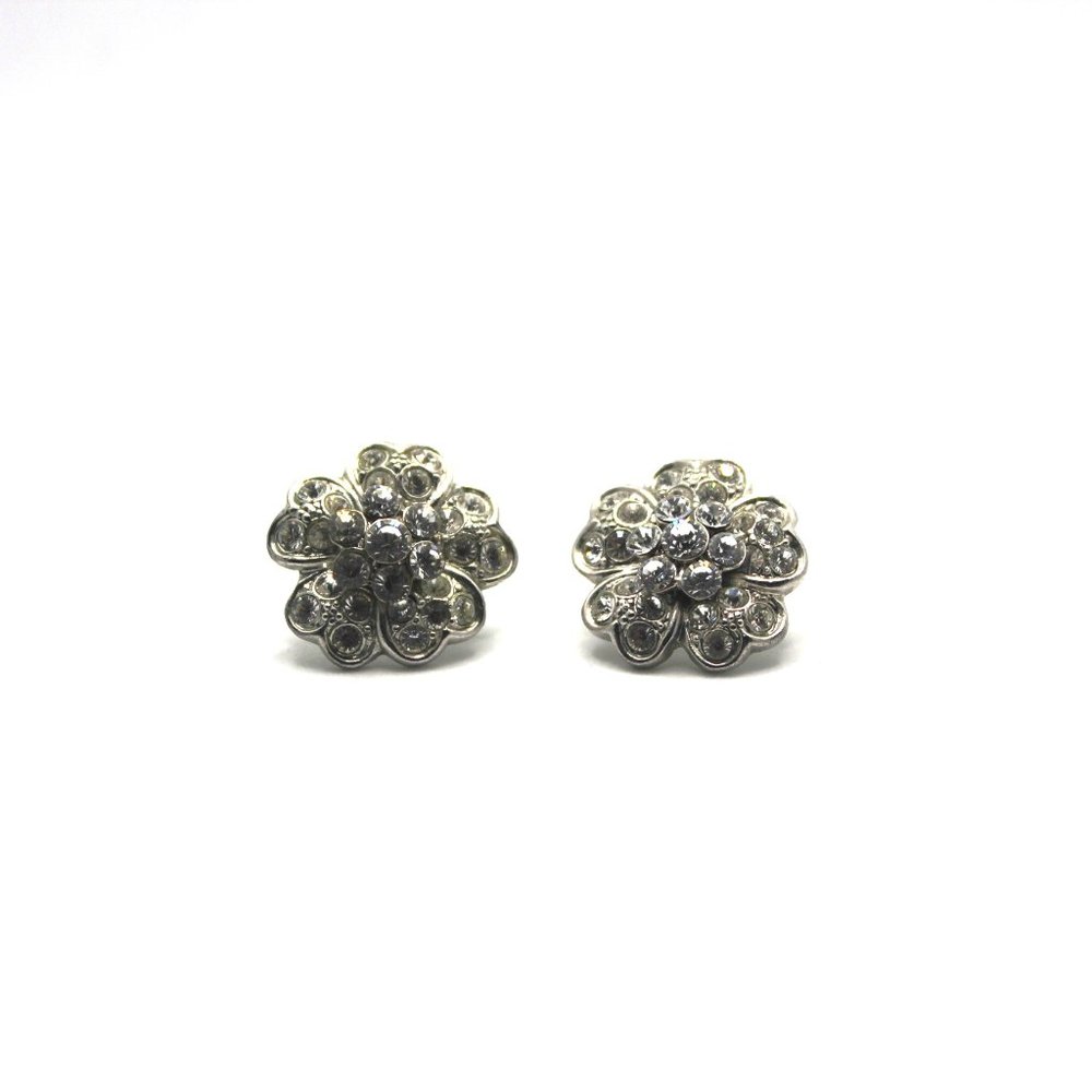 Flower Rhinestone Earrings - Picture 3 of 3